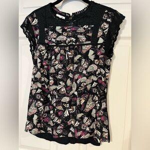 Maurices Women’s Black Lace Sleeveless Butterfly Top Small